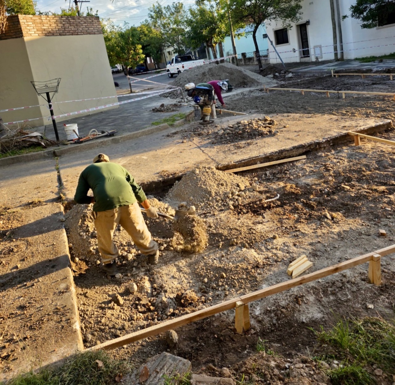 Comenzaron trabajos de repavimentación en la intersección de 9 de Julio y Brown